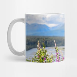 USA. Alaska. Denali National Park. Fireweeds. Mug